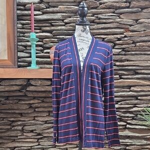 Striped Navy and Red Women's Sweater